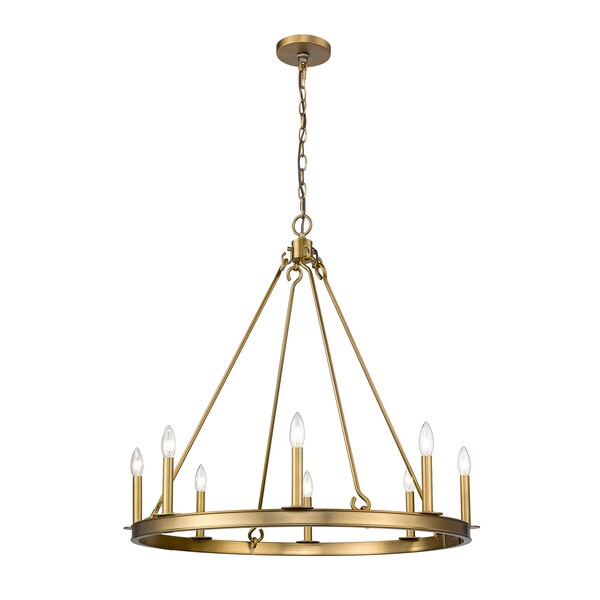 Z-Lite Barclay 8 Light Chandelier, Olde Brass 482R-8OBR - main